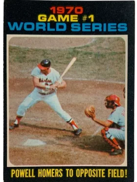 327 World Series Game 1 Powell Homers To Opposite Field 1971 O Pee from Chee Front