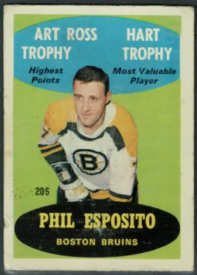 205a Phil Esposito 1969 70 Opc from Front Vg