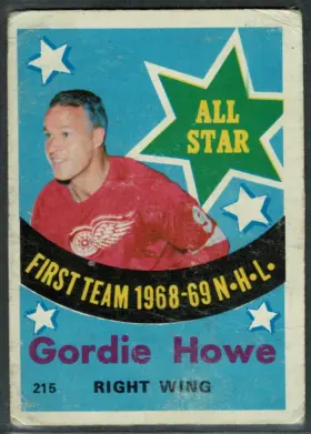 215 Gordie Howe 1969 70 Opc from Front Vg
