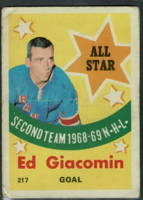 217 Ed Giacomin 1969 70 O Pee Chee from Front G
