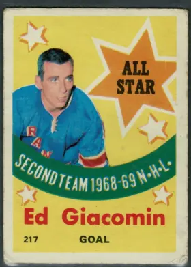 217 Ed Giacomin 1969 70 O Pee Chee from Front Vg3