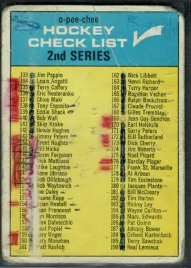 31 Checklist 1969 70 O Pee Chee 3 from Front Gd