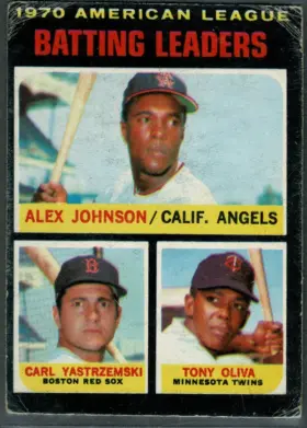 61 Alex Johnson Carl Yastrzemski Tony Oliva 1971 O Pee from Chee Front