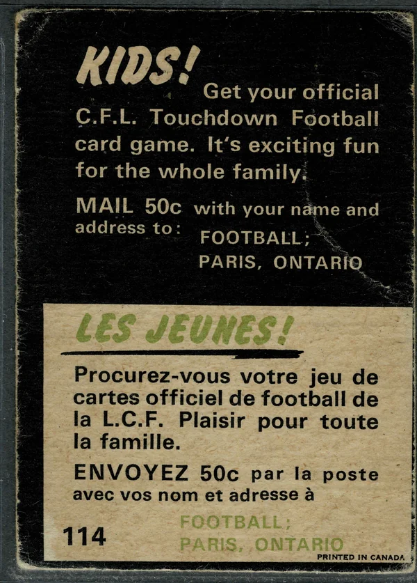 114 Cfl Coaches 1970 O Pee Chee from Back 1