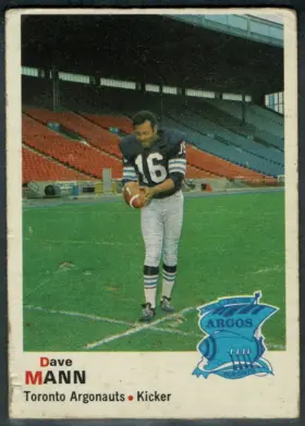 1970 O-Pee-Chee Dave Mann #12 Vintage CFL Toronto Argonauts Football Card