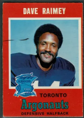 1971 O-Pee-Chee CFL Dave Raimey #12 Record Holder Toronto Argonauts (EX 5)