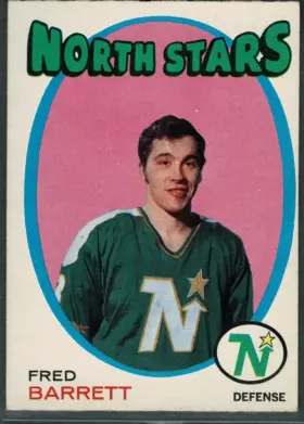 1971-72 O-Pee-Chee Fred Barrett #128 Rookie Card Minnesota North Stars (EX-MT 6)