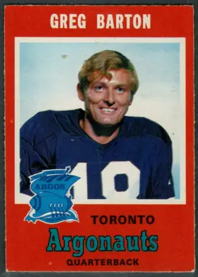 1971 O-Pee-Chee CFL Greg Barton #14 Quarterback Toronto Argonauts (EX 5)