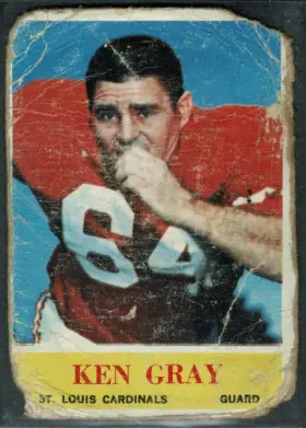 1964 Philadelphia Ken Gray #172 St. Louis Cardinals Vintage Football Card - Poor Condition