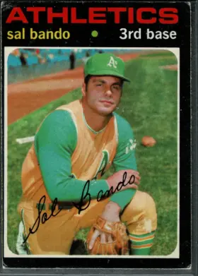 1971 O-Pee-Chee Sal Bando #285 Third Base Oakland Athletics (EX 5)