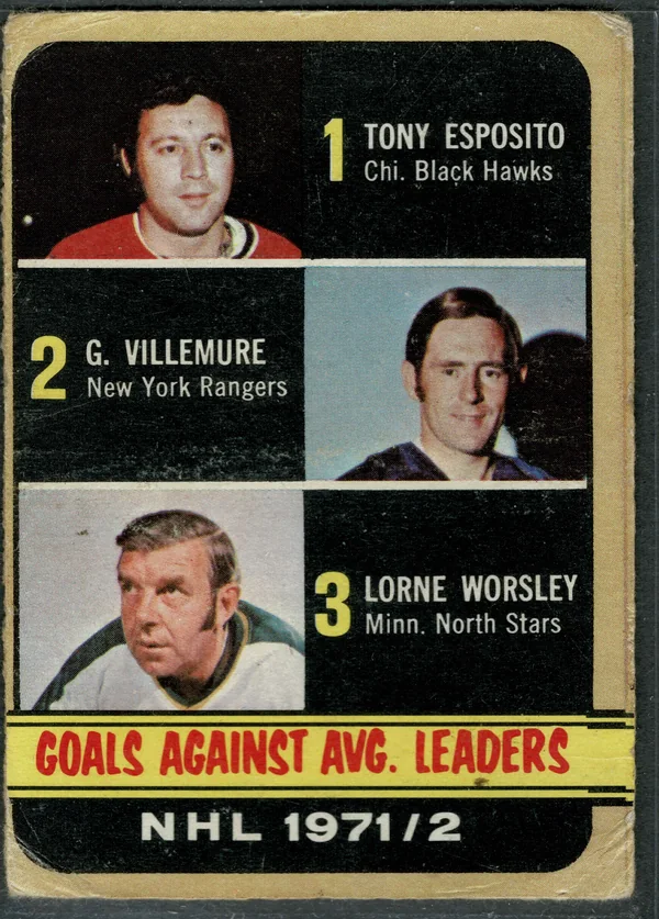 286 Tony Esposito Gilles Villemure Gump Worsley 1972 73 O Pee Chee from Front 1
