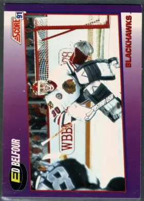 1991-92 Score Ed Belfour #290 Base Blackhawks Chicago Blackhawks