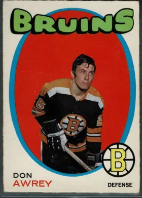 1970-71 O-Pee-Chee Don Awrey #3 Defensive Specialist Boston Bruins (EX-MT 6)