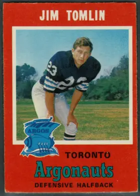 1971 O-Pee-Chee CFL Jim Tomlin #3 All-East Toronto Argonauts (EX+ 5.5)