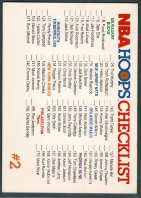 1991-92 NBA Hoops Checklist #330 Series 2 Vintage Basketball Card (EX-MT 6)