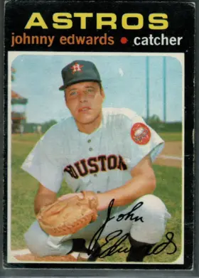 1971 O-Pee-Chee Johnny Edwards #44 Catcher Houston Astros (EX-MT 6)