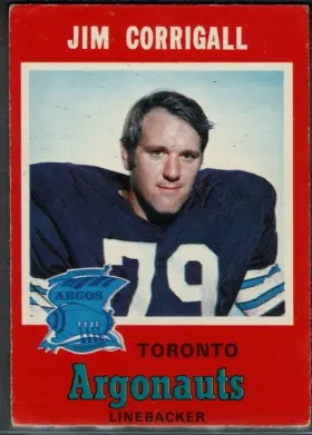 1971 O-Pee-Chee Jim Corrigall #5 Toronto Argonauts (EX-MT 6)