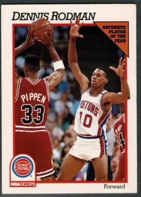 1991-92 NBA Hoops Dennis Rodman #64 Defensive Player Of The Year Detroit Pistons (EX-MT 6)
