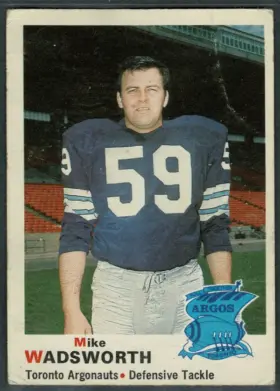 1970 O-Pee-Chee Mike Wadsworth #7 Toronto Argonauts Vintage CFL Card