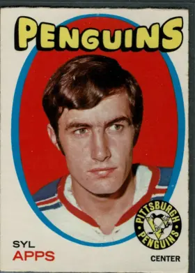 1971-72 O-Pee-Chee Syl Apps #77 Rookie Card Pittsburgh Penguins (EX 5)