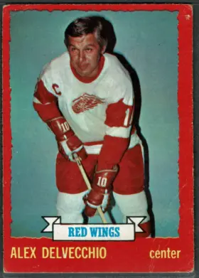 1973-74 O-Pee-Chee Alex Delvecchio #1 Hall of Fame Final Player Card Detroit Red Wings