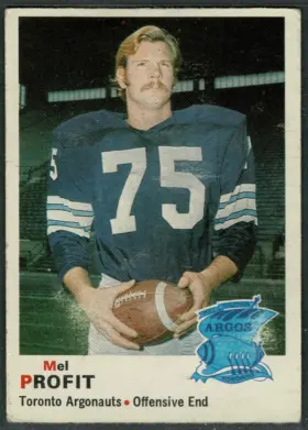 1970 O-Pee-Chee CFL Mel Profit #10 Vintage Toronto Argonauts
