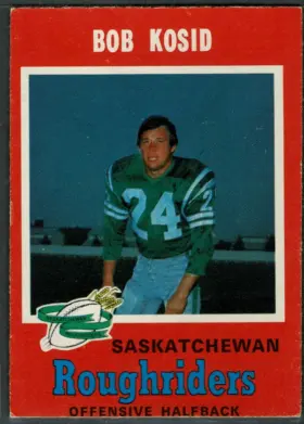 1971 O-Pee-Chee Bob Kosid #100 Saskatchewan Roughriders CFL Football Card