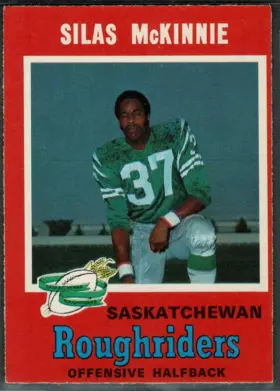 1971 O-Pee-Chee CFL Silas McKinnie #102 Bilingual Back Saskatchewan Roughriders