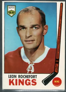 1969-70 Topps Leon Rochefort #105 Vintage Los Angeles Kings Wing US Print