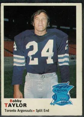 1970 O-Pee-Chee CFL Bobby Taylor #11 Vintage Toronto Argonauts