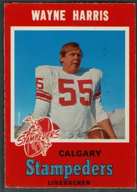 1971 O-Pee-Chee Wayne Harris #123 Calgary Stampeders CFL