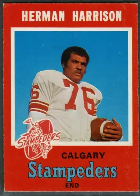 1971 O-Pee-Chee Herman Harrison #124 Calgary Stampeders CFL