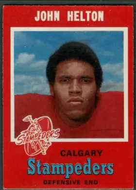 1971 O-Pee-Chee CFL John Helton #125 Bilingual Back Calgary Stampeders