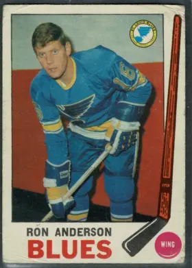 1969-70 O-Pee-Chee Ron Anderson #14 St. Louis Blues Rookie Card Raw (VG-EX)