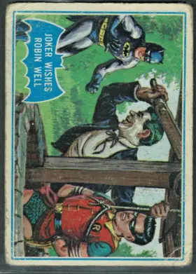 1966 O-Pee-Chee Batman #15B The Joker Wishes Robin Well Blue Bat Series DC Comics
