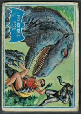1966 O-Pee-Chee Batman #17B Prehistoric Peril Blue Bat Series DC Comics