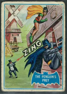 1966 O-Pee-Chee Batman #18B The Penguin's Prey Blue Bat Series DC Comics