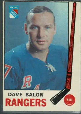 1968-69 O-Pee-Chee Dave Balon #191 New York Rangers Raw (EX 5)