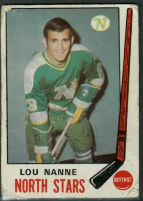 1969-70 O-Pee-Chee Lou Nanne #198 Rookie Card Minnesota North Stars VG 3