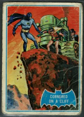 1966 O-Pee-Chee Batman #19B Cornered On A Cliff Blue Bat Series DC Comics