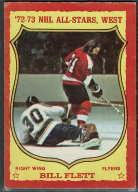 1973-74 O-Pee-Chee Bill Flett #20 All-Star Light Back Philadelphia Flyers