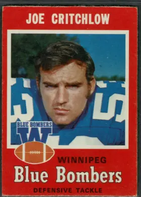 1971 O-Pee-Chee Joe Critchlow #20 Rookie Card Winnipeg Blue Bombers