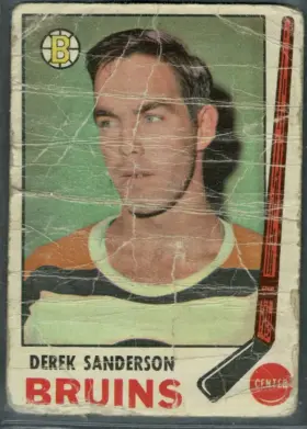 1969-70 O-Pee-Chee Derek Sanderson #201 Boston Bruins Center Hockey Card Raw VG-EX 4