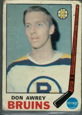 1969-70 O-Pee-Chee Don Awrey #203 Boston Bruins Defenseman Hockey Card Raw EX 5