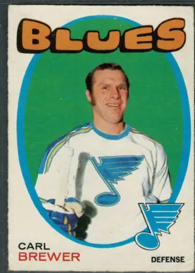 222 Carl Brewer 1971 O Pee Chee Front Ex from 5 1