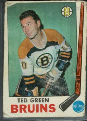 1969-70 O-Pee-Chee Ted Green #23 Boston Bruins Defenseman Hockey Card Raw EX 5