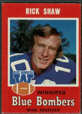 1971 O-Pee-Chee CFL Rick Shaw #24 Vintage Base Card Winnipeg Blue Bombers