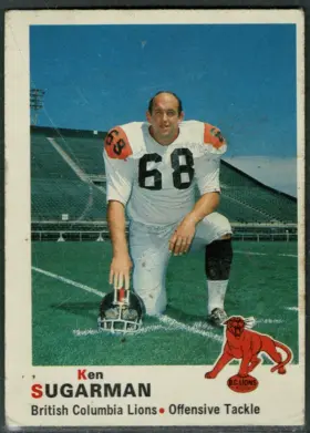 1970 O-Pee-Chee Ken Sugarman #25 BC Lions VG 3