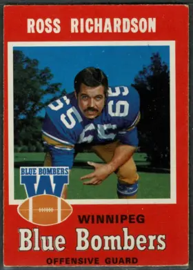 1971 O-Pee-Chee Ross Richardson #25 Rookie Card Winnipeg Blue Bombers