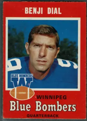 1971 O-Pee-Chee CFL Benji Dial #26 Vintage Base Card Winnipeg Blue Bombers